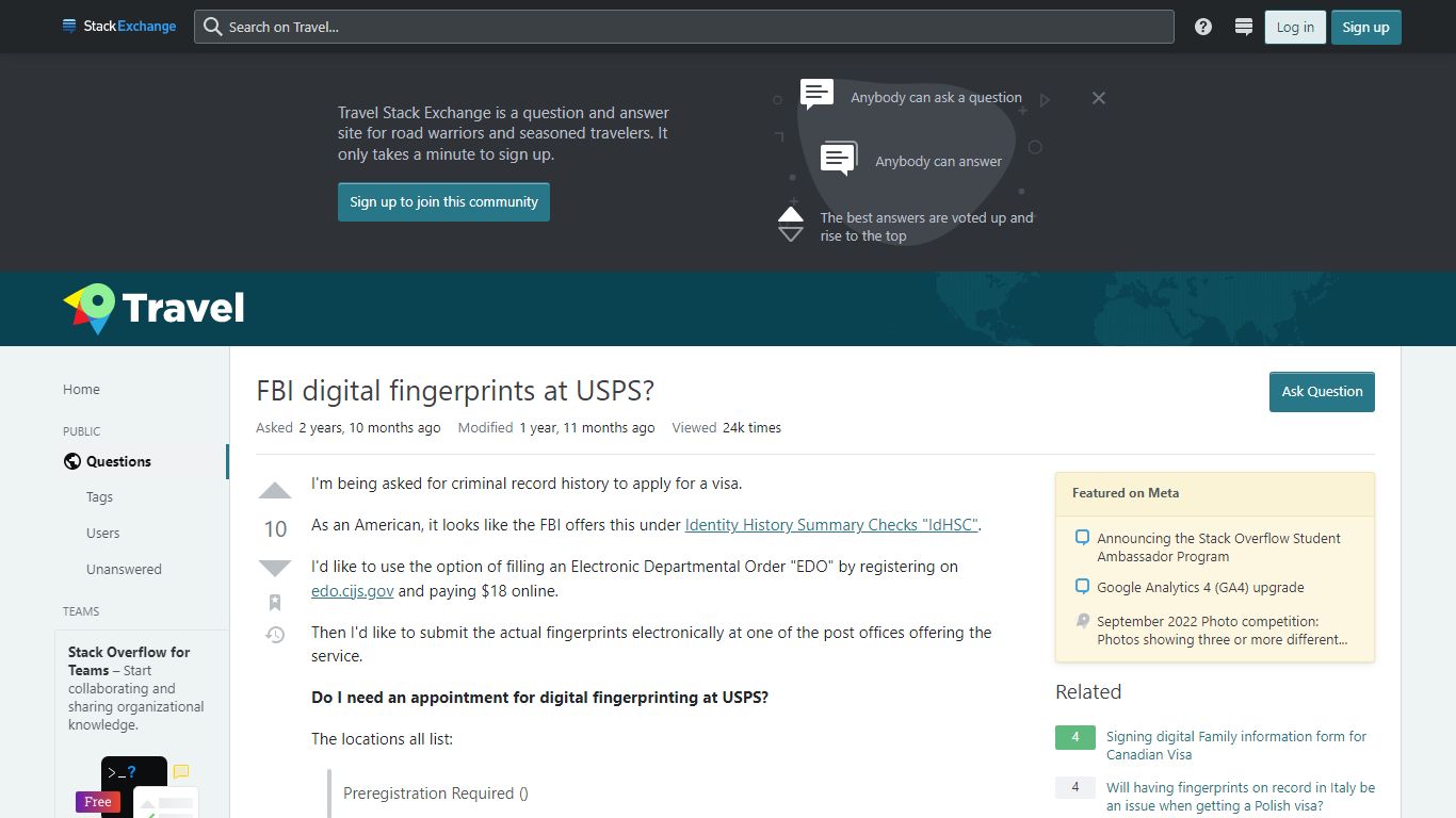 FBI digital fingerprints at USPS? - Travel Stack Exchange